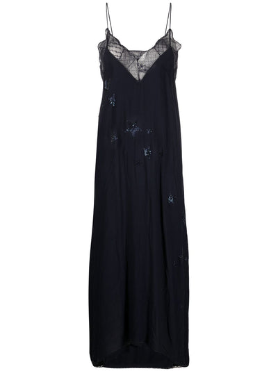 Zadig & Voltaire Strass Embellished Star Slip Dress - Navy