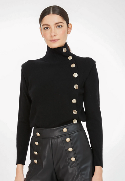 Generation Love Gabriella Black Button Sweater