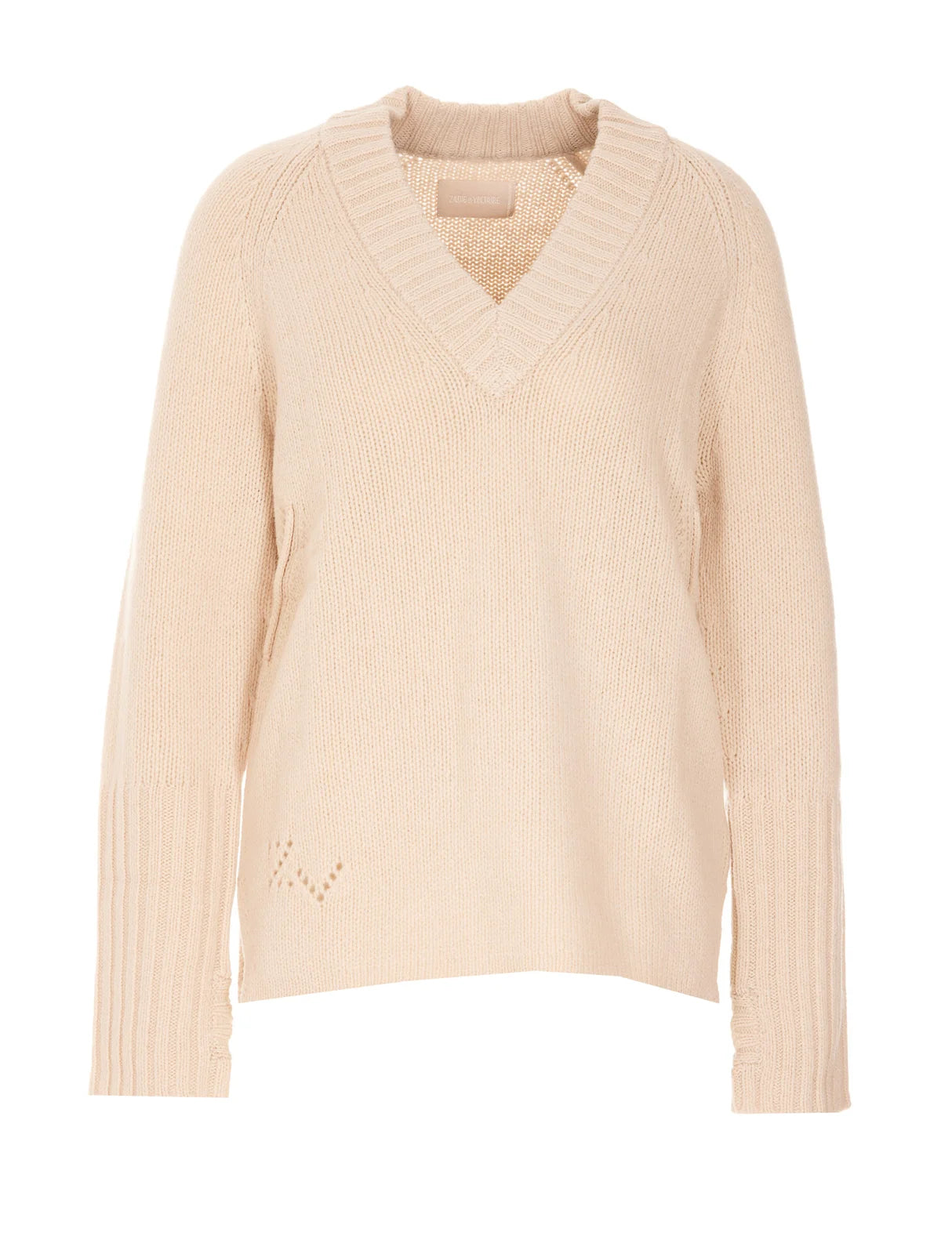 Zadig & Voltaire Amour V-neck Knit Sweater - Cream