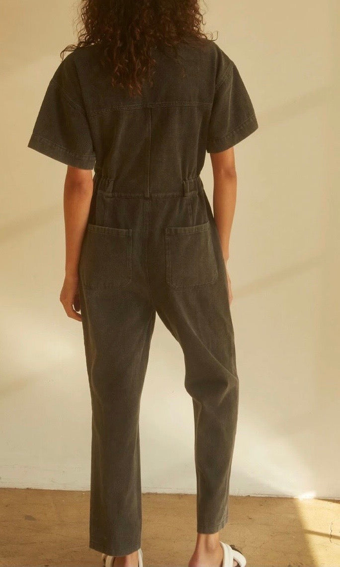 Crescent Denim Jumpsuit Black