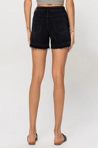 Vervet Black Distressed Denim Shorts