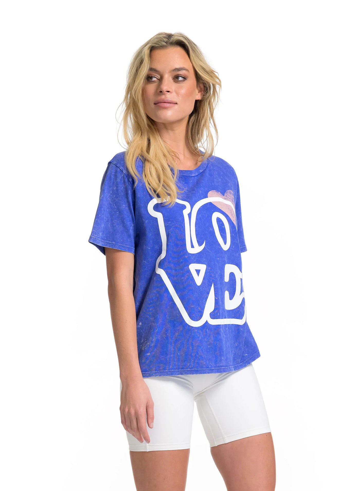 CHRLDR Love Outline Wide T-shirt - Mineral Blue