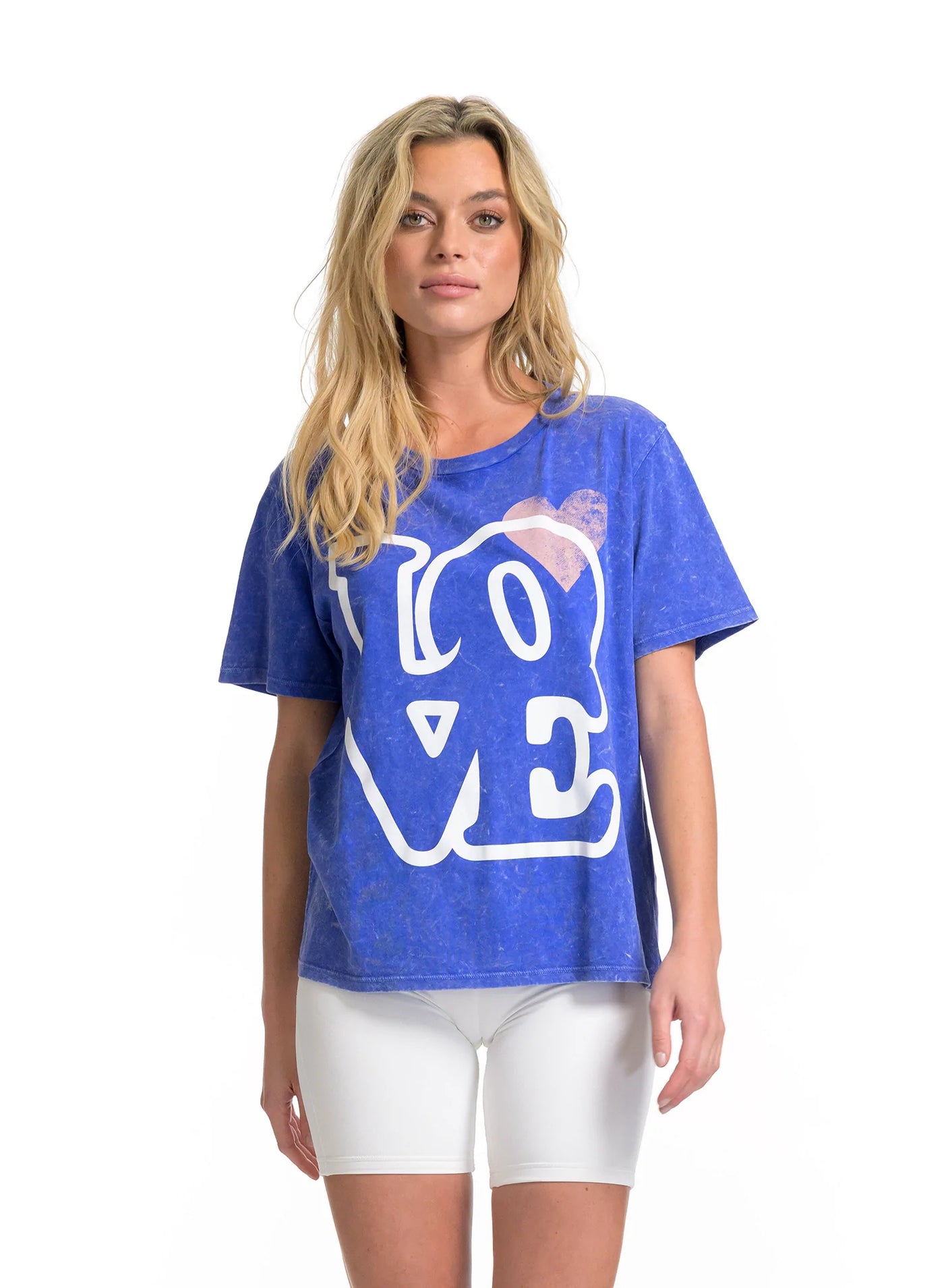 CHRLDR Love Outline Wide T-shirt - Mineral Blue