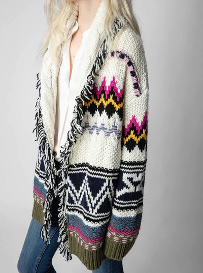 Zadig & Voltaire Wool Knit Long Cardigan - Multi Colour