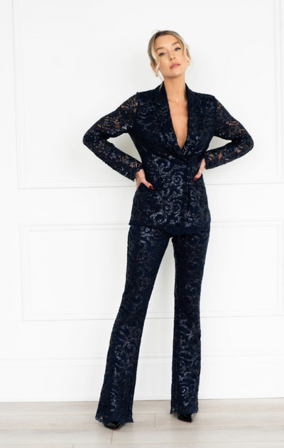 Sunshine Park Genesis Midnight Blue Sequins Blazer