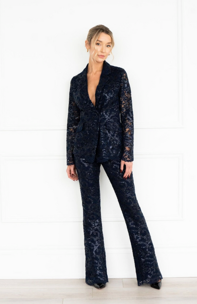 Sunshine Park Genesis Midnight Blue Sequins Blazer