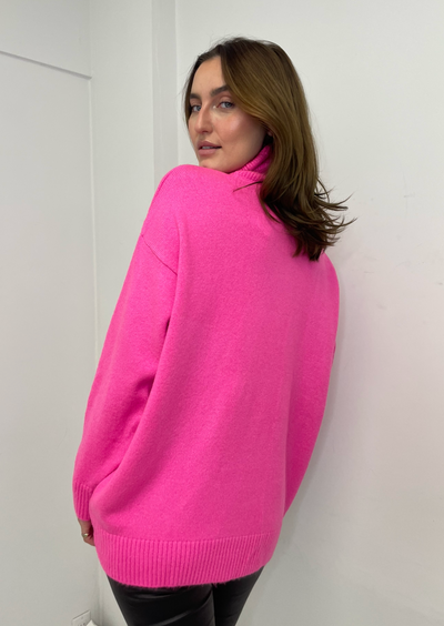 The Pink Door Oversized Sweater - Pink