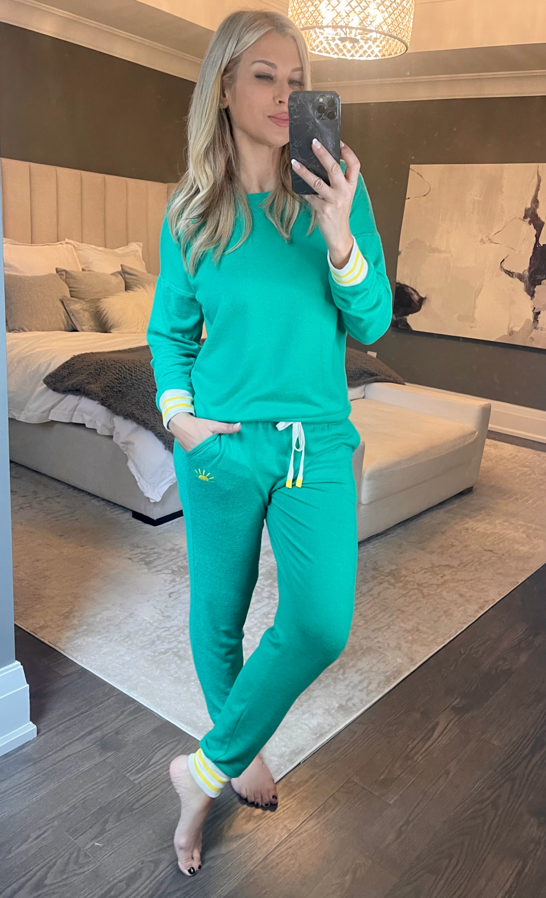 PJ Salvage Golden Heart Sun Pant - Kelly Green