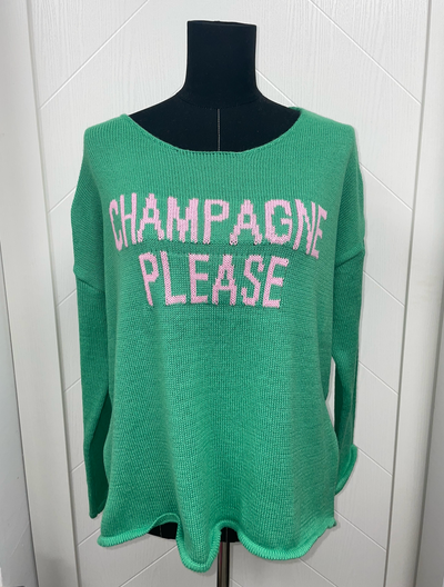 The Pink Door Champagne Sweater - Green