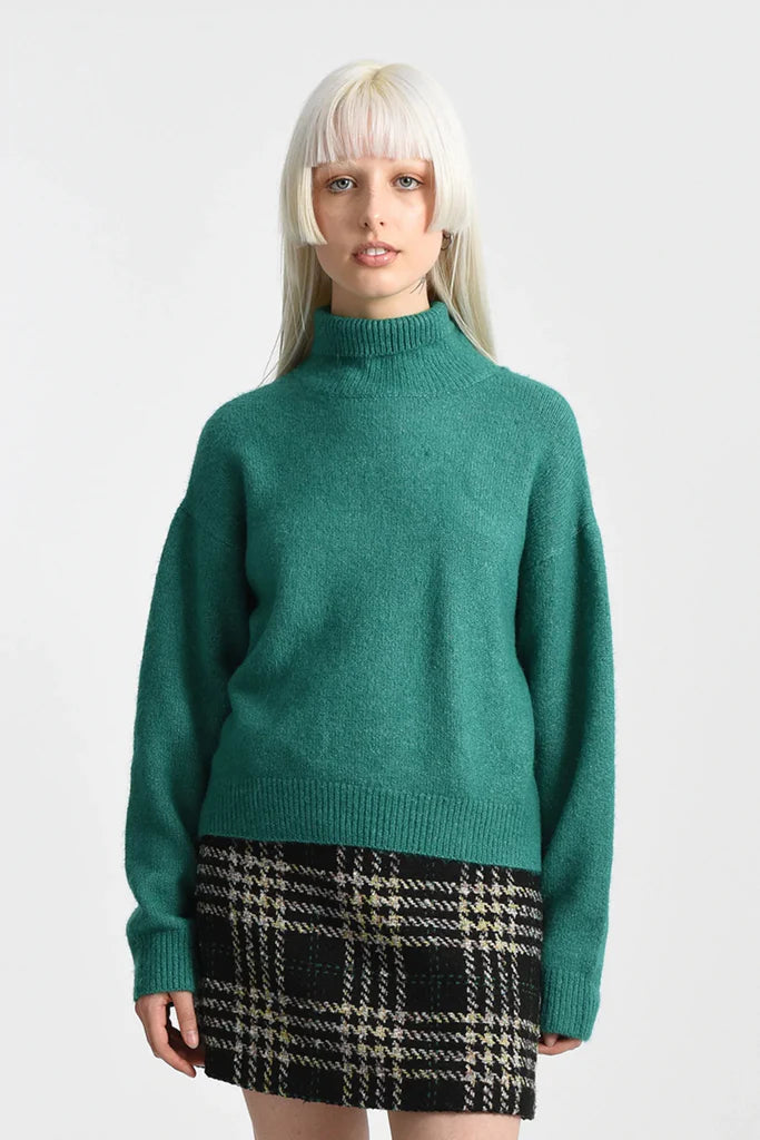 Molly Bracken Emerald Green Knit Turtleneck Sweater