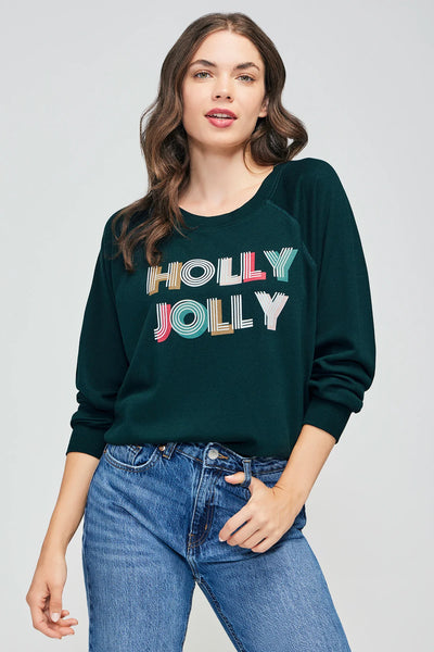 WILDFOX “Holly Jolly” Sweatshirt - Forest Green