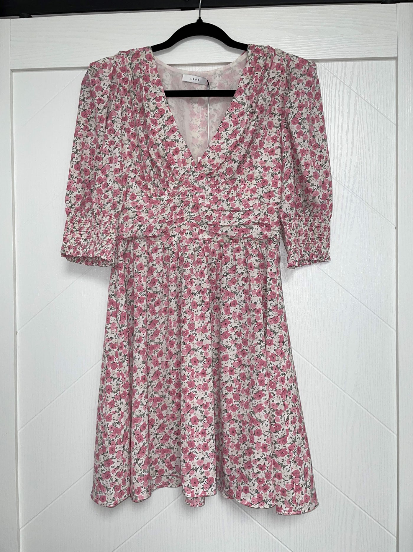 LUSH Pretty Floral Ruched Waist Dress