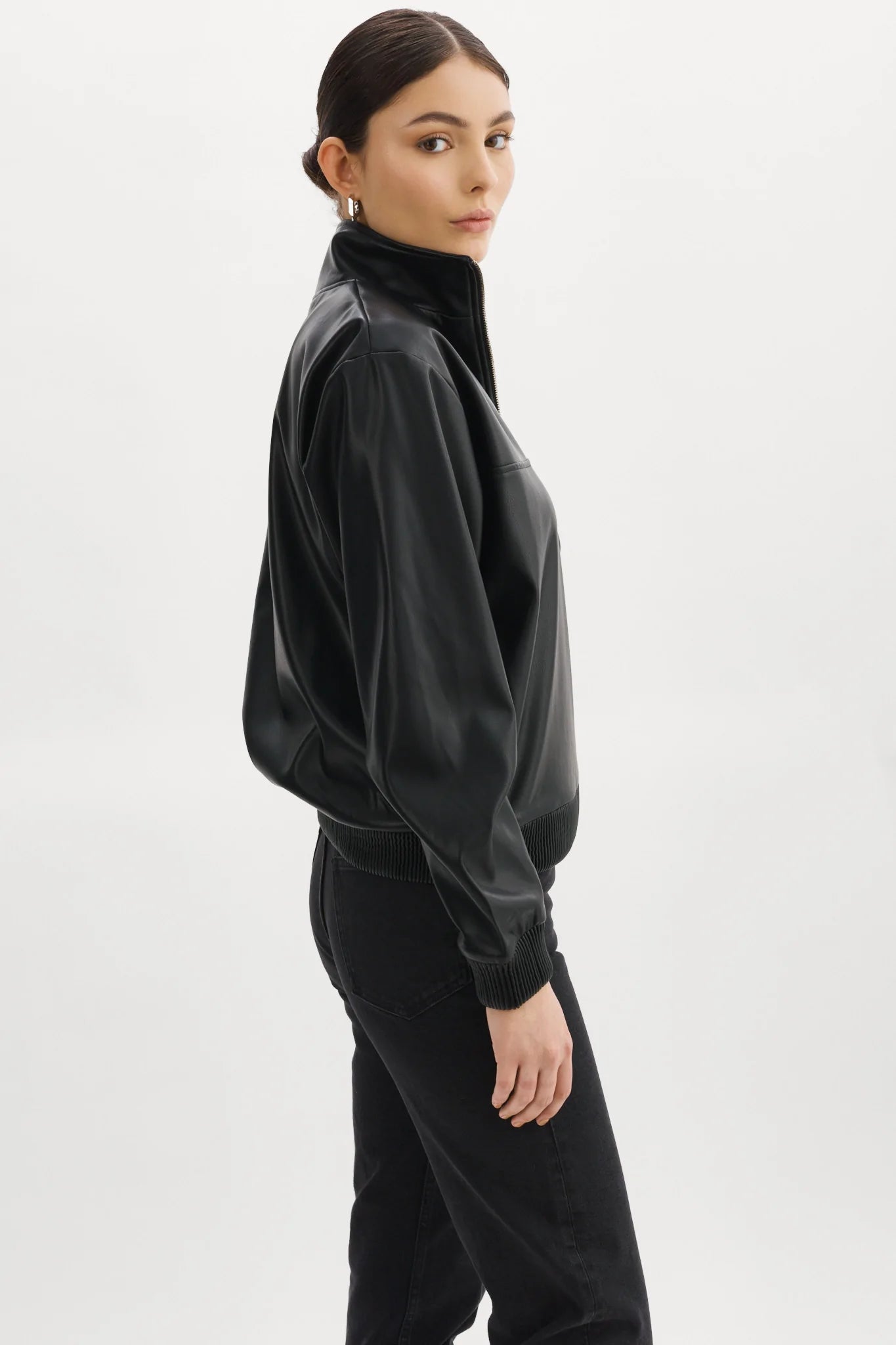 Lamarque Kaisley Black Vegan Leather Pullover