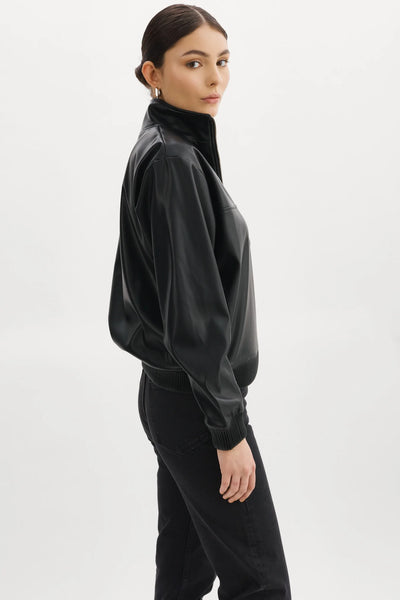 Lamarque Kaisley Black Vegan Leather Pullover