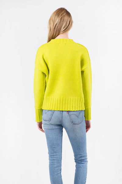 Lyla & Luxe Ribbed Cuff Sweater - Bright Lime