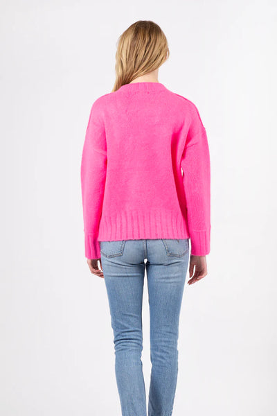 Lyla & Luxe Ribbed Cuff Sweater - Hot Pink