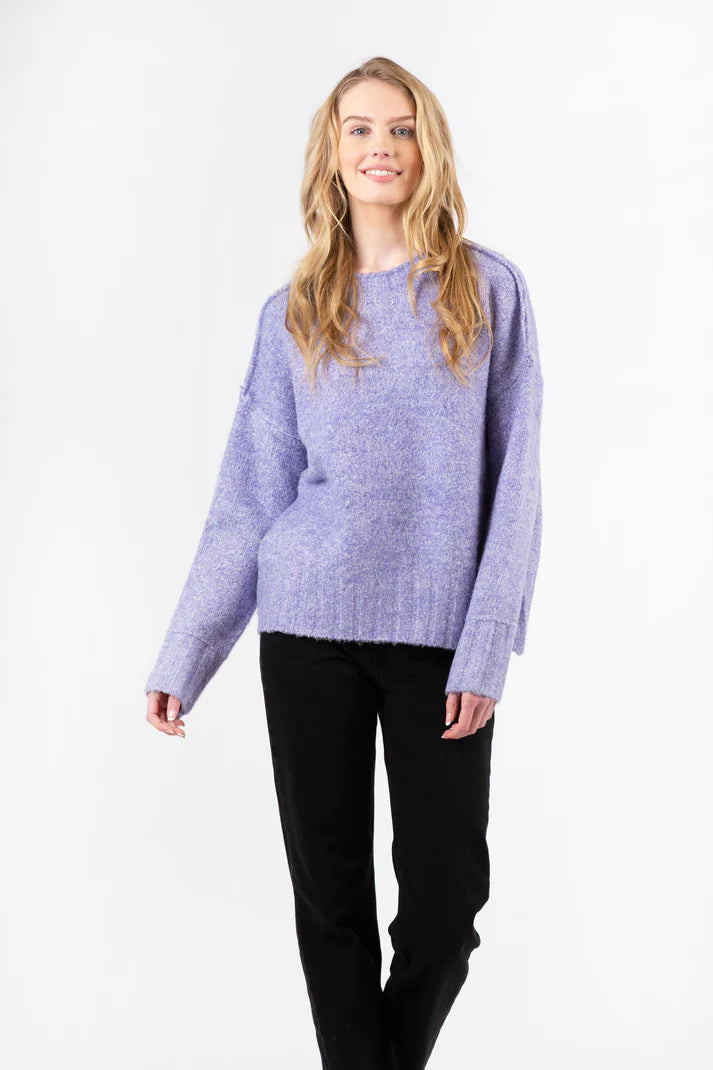 Lyla & Luxe Ribbed Cuff Sweater - Purple