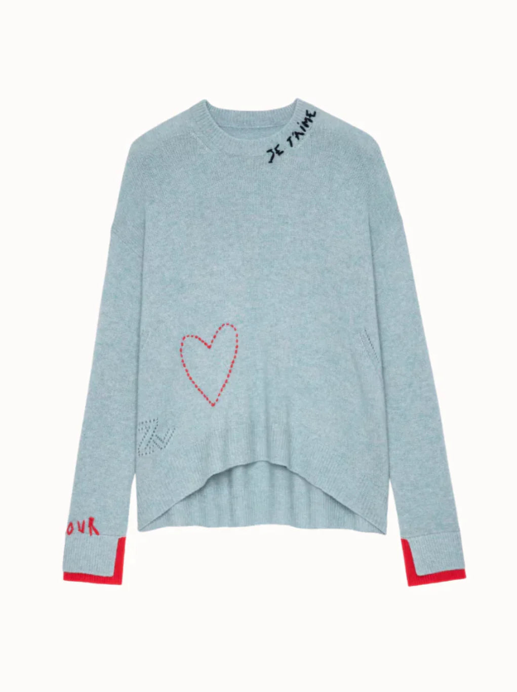 Zadig & Voltaire Markus Heart Knit Sweater - Denim