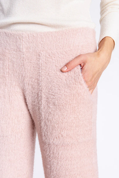 PJ Salvage Feather Knit Solid Pant - Pink Clay