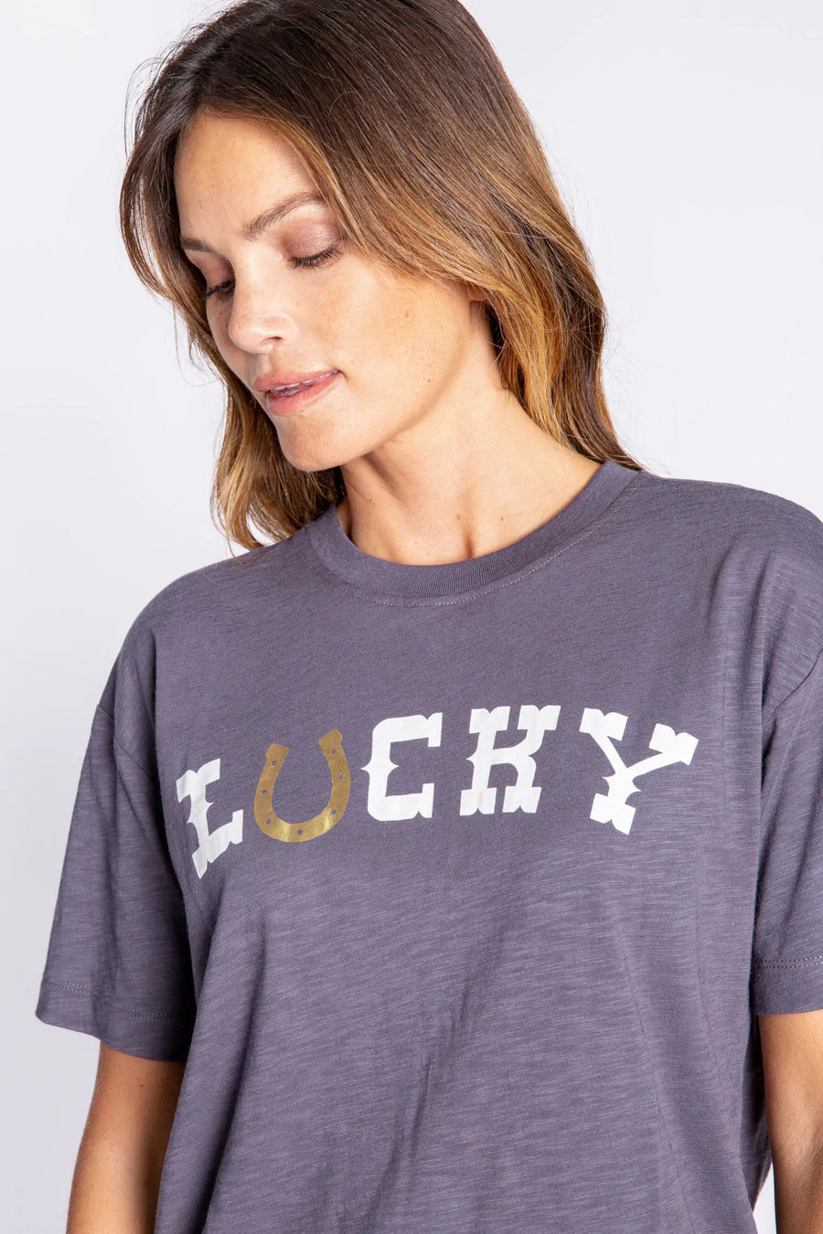 PJ Salvage Lucky In Love S/S Tee - Charcoal