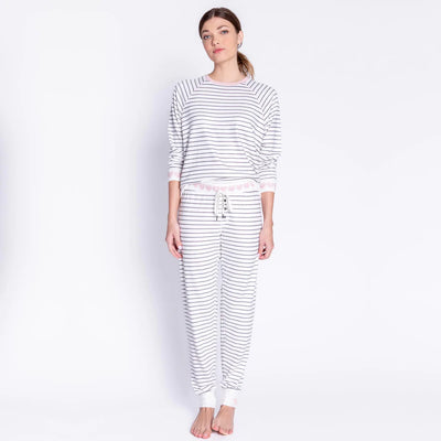 PJ Salvage La Vie En Rose Stripe Jogger-Ivory