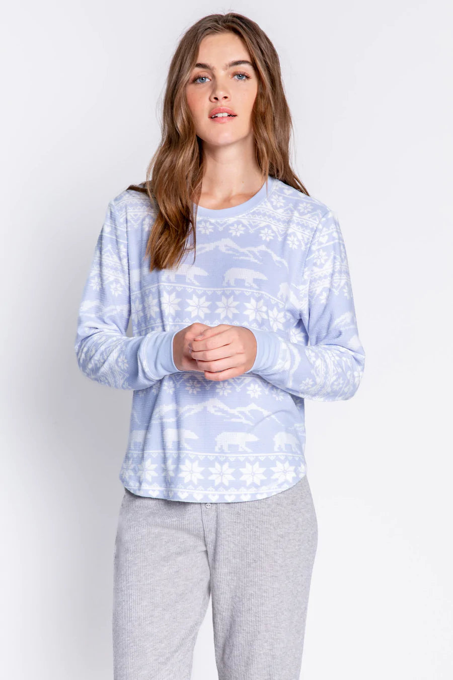 PJ Salvage Too Cool For School L/S Top - Ice Blue