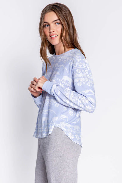 PJ Salvage Too Cool For School L/S Top - Ice Blue