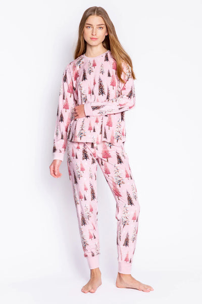 PJ Salvage Happy By Nature Trees Pj Set - Blush