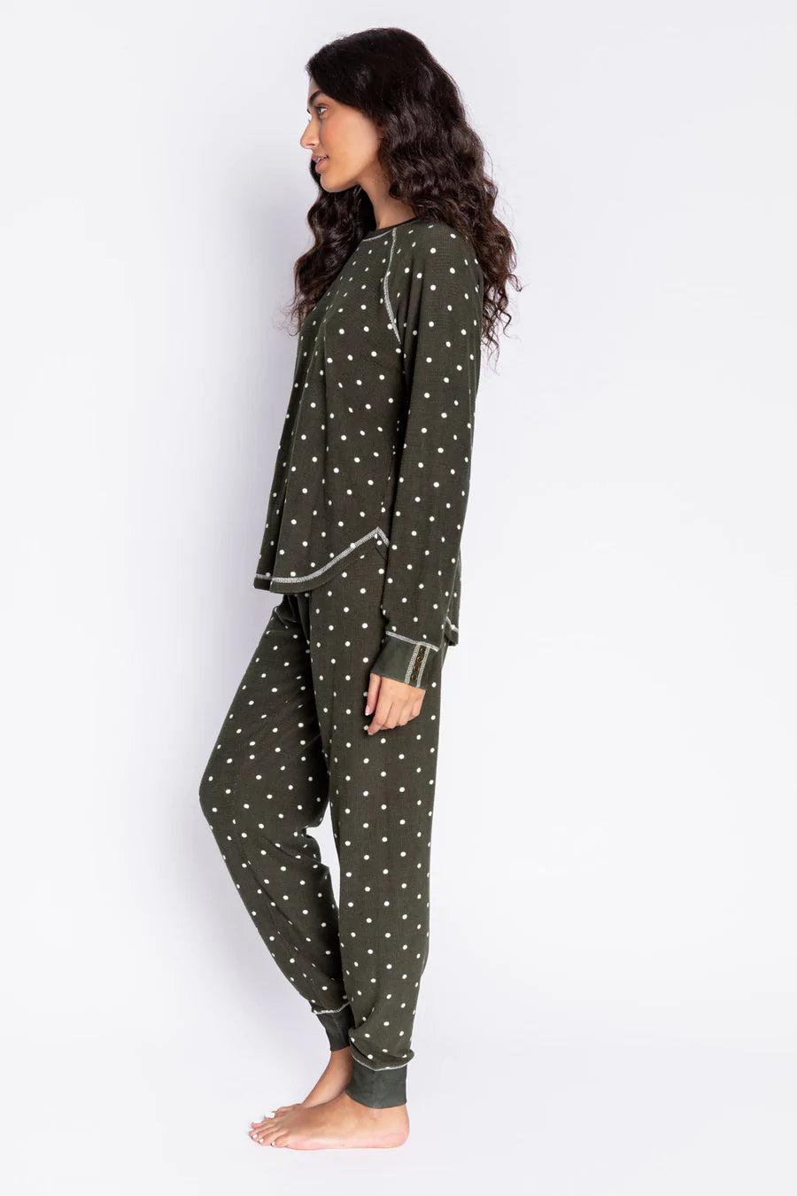 PJ Salvage Pine Woods Dots Pj Set - Pine Green