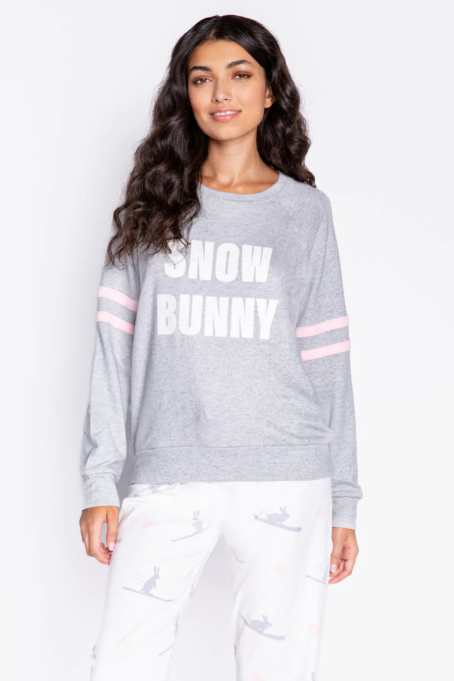 PJ Salvage Snow Bunny L/S Top - Heather Grey