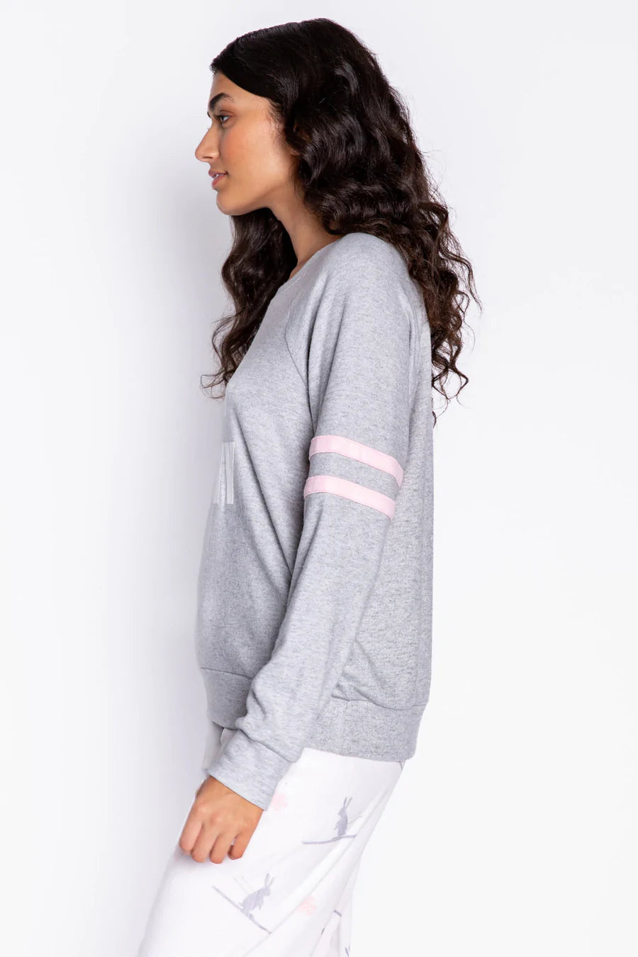 PJ Salvage Snow Bunny L/S Top - Heather Grey