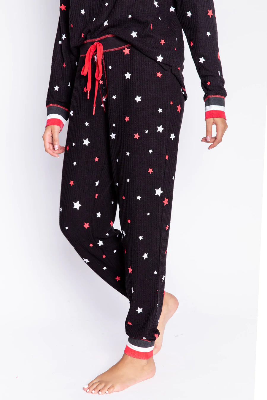 PJ Salvage Ski Jammie Classic Stars Pj Set - Black