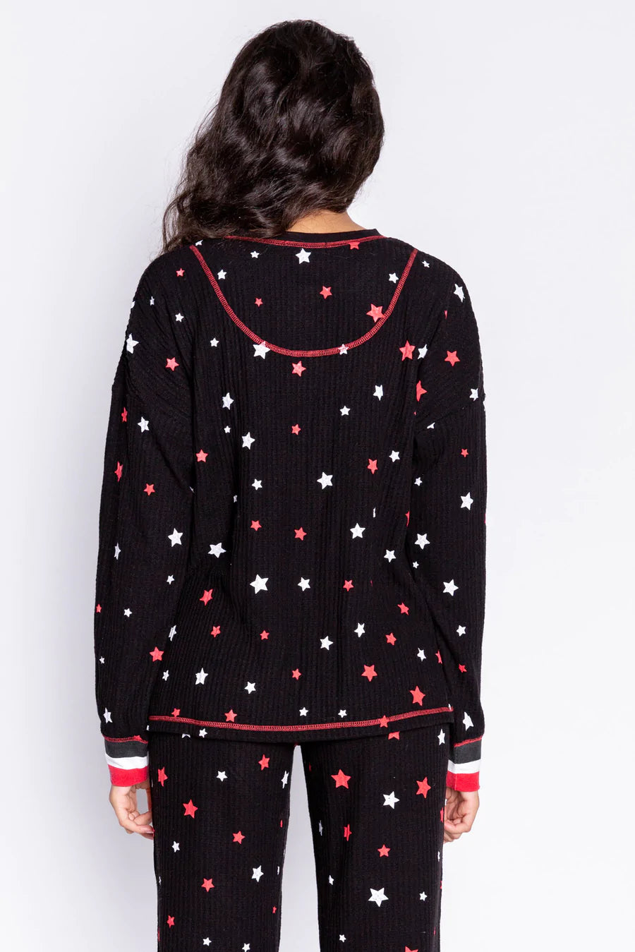 PJ Salvage Ski Jammie Classic Stars Pj Set - Black