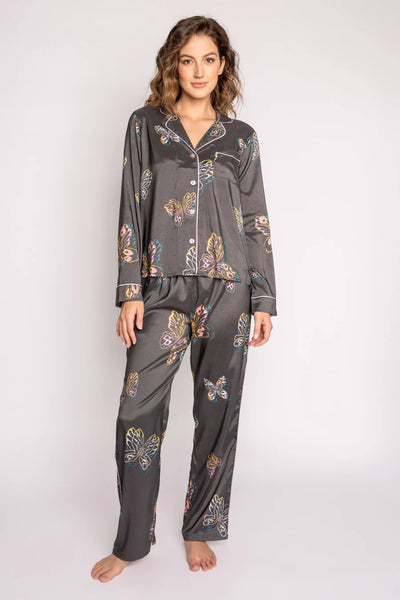 PJ Salvage All That Flutters Butterfly Pj Set - Charcoal