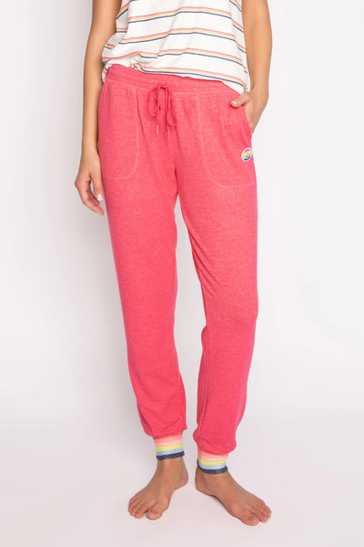 PJ Salvage Happy Things Smiley Pants - Cherry Pie