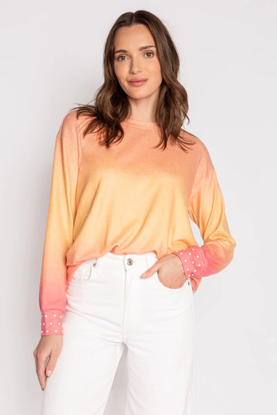 PJ Salvage Paradise Pearls Gradient L/S Top - Dusty Tangerine