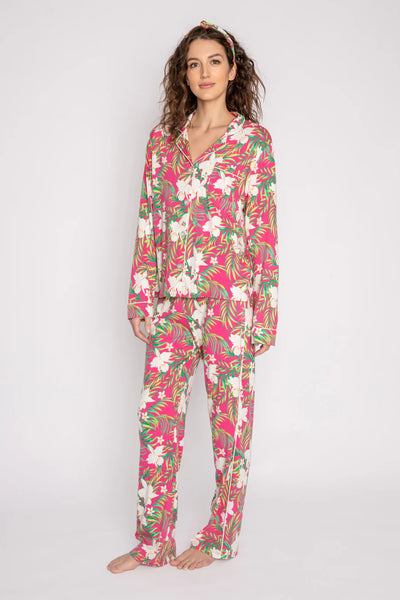 PJ Salvage Playful Prints Tropical PJ Set - Fuchsia