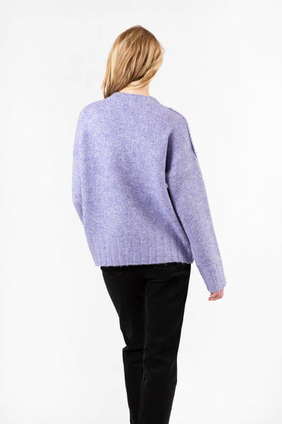 Lyla & Luxe Ribbed Cuff Sweater - Purple