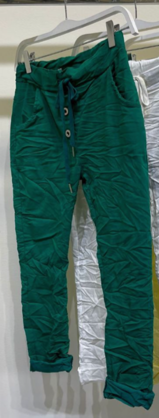 Venti Button Front Fly Jogger Green