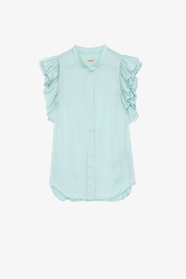 Zadig & Voltaire Tiza Satin Blouse - Mint Green