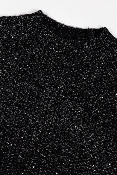 Lyla & Luxe Sparkle Knit Sweater - Black