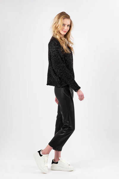 Lyla & Luxe Sparkle Knit Sweater - Black