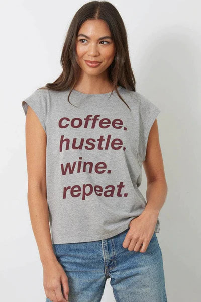 GoodhYOUman “Coffee Repeat” Tank - Heather Grey