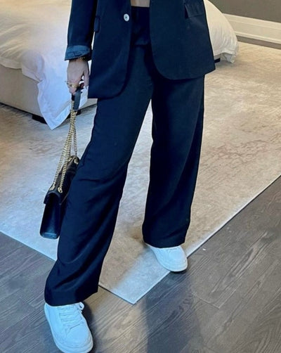 The Pink Door Wide Leg Dress Pants - Black