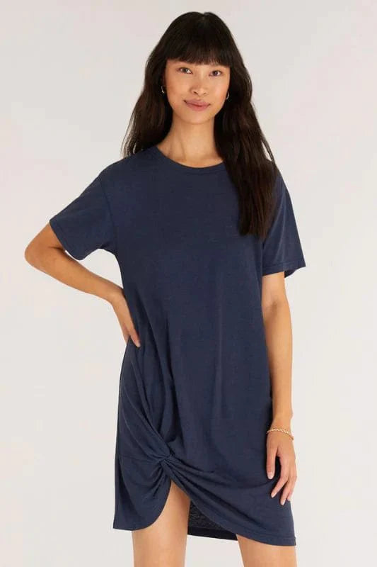 Z Supply Twist T-shirt Dress - Navy